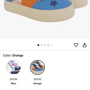 Kids' Blue and Orange Star Sneakers